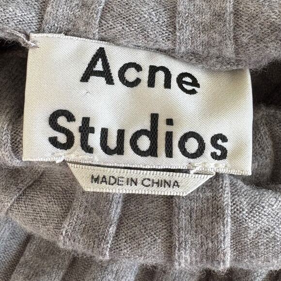 Acne Studios Corin Ribbed Merino Wool Turtleneck Minimalist Slim Fit XS Gray - Picture 4 of 6